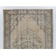 Vintage Handmade Turkish Oushak Rug in Neutral Colors