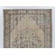 Vintage Anatolian Oushak Rug in Neutral Colors. Hand-Knotted Carpet, Woolen Floor Covering