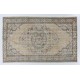 Vintage Anatolian Oushak Rug in Neutral Colors. Hand-Knotted Carpet, Woolen Floor Covering