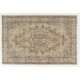 Vintage Handmade Turkish Area Rug with Medallion Design,