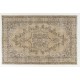 Hand-knotted Vintage Turkish Area Rug with Medallion Design