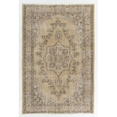 Vintage Handmade Turkish Area Rug with Medallion Design