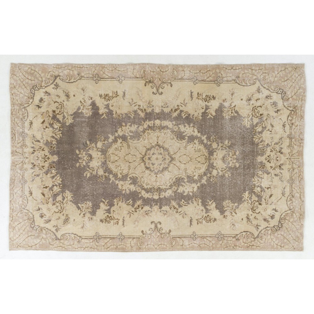 Vintage Handmade Turkish Oushak Rug