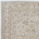 Vintage Distressed Handmade Wool Turkish Rug in Soft Neutral Colors