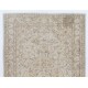 Vintage Distressed Handmade Wool Turkish Rug in Soft Neutral Colors