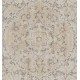 Vintage Distressed Handmade Wool Turkish Rug in Soft Neutral Colors