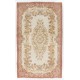 Antique Washed Hand-Knotted Vintage Anatolian Area Rug with Medallion Design.