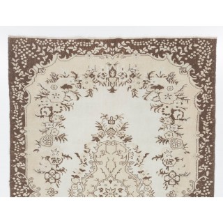 Vintage Handmade Medallion Design Turkish Oushak Rug