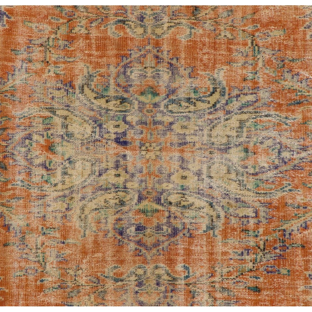 One-of-a-Kind Vintage Turkish Oushak Wool Rug