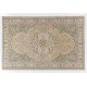 Vintage Hand-knotted Oushak Area Rug with Medallion Design