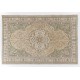 Vintage Hand-knotted Oushak Area Rug with Medallion Design