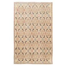 Vintage Handmade Floral Pattern Turkish Deco Area Rug in Soft Colors