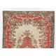 Vintage Hand-Knotted Anatolian Area Rug with Floral Medallion Design