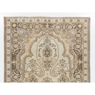 One of a Kind Vintage Handmade Turkish Area Rug with Floral Design One of a Kind Vintage Handmade Turkish Area Rug with Floral Design