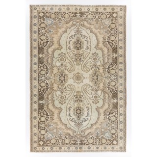 One of a Kind Vintage Handmade Turkish Area Rug with Floral Design