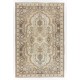 One of a Kind Vintage Handmade Turkish Area Rug with Floral Design