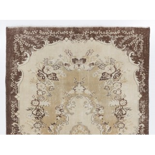 Handmade Garden Design Eastern Rug. Made of Natural Beige, Brown and Sand color Wool Handmade Garden Design Eastern Rug. Made of Natural Beige, Brown and Sand color Wool