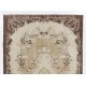 Handmade Garden Design Eastern Rug. Made of Natural Beige, Brown and Sand color Wool