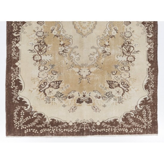 Garden Design Eastern Rug. Made of Natural Beige, Brown and Sand color Wool