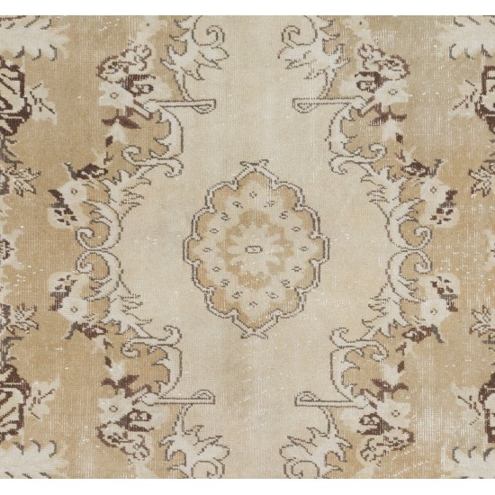 Garden Design Eastern Rug. Made of Natural Beige, Brown and Sand color Wool