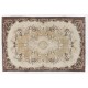 Handmade Garden Design Eastern Rug. Made of Natural Beige, Brown and Sand color Wool