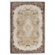 Handmade Garden Design Eastern Rug. Made of Natural Beige, Brown and Sand color Wool