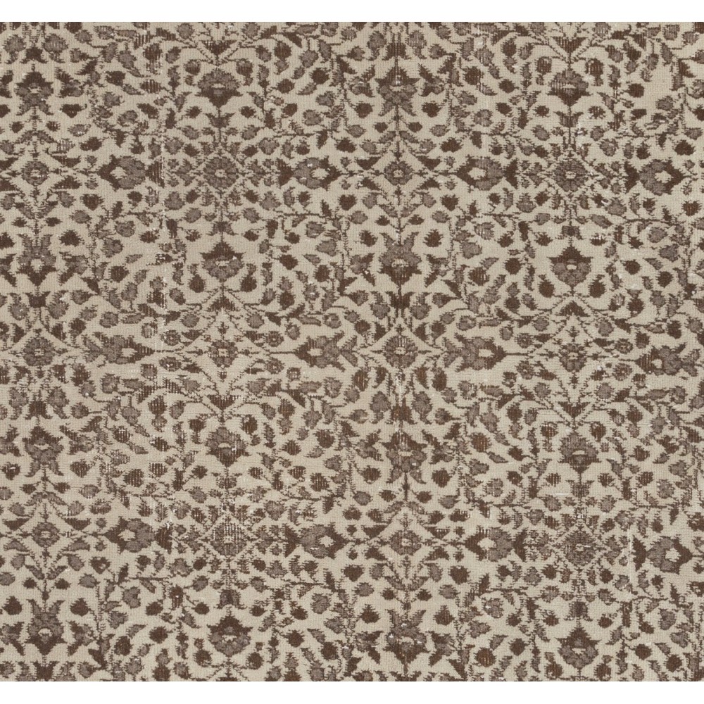 Vintage Handmade Turkish Oushak Rug with Floral Design