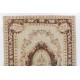 Hand-Knotted Vintage Oushak Area Rug. Medallion Design Wool Carpet