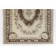 Hand-Knotted Vintage Oushak Area Rug. Medallion Design Wool Carpet
