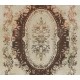 Hand-Knotted Vintage Oushak Area Rug. Medallion Design Wool Carpet