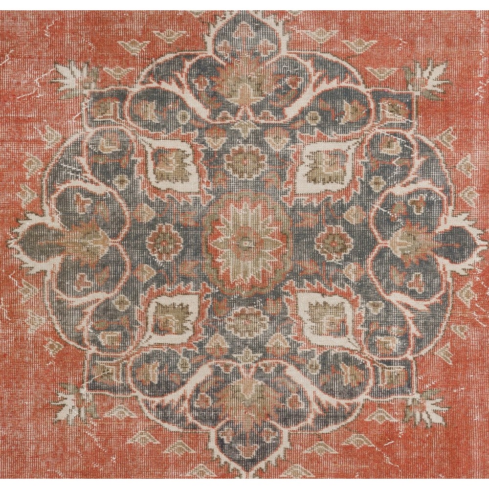 Vintage Handmade Turkish Oushak Rug