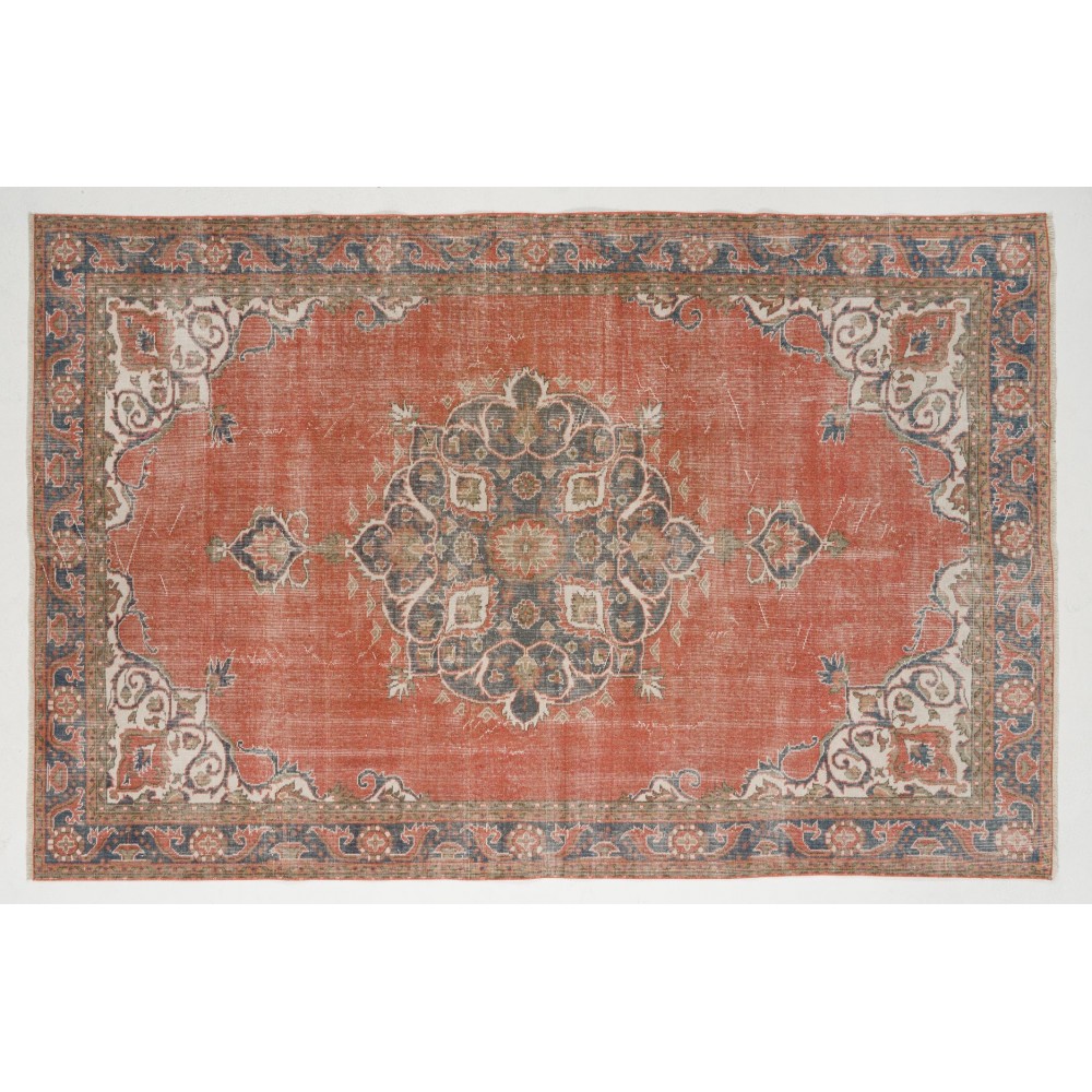 Vintage Handmade Turkish Oushak Rug