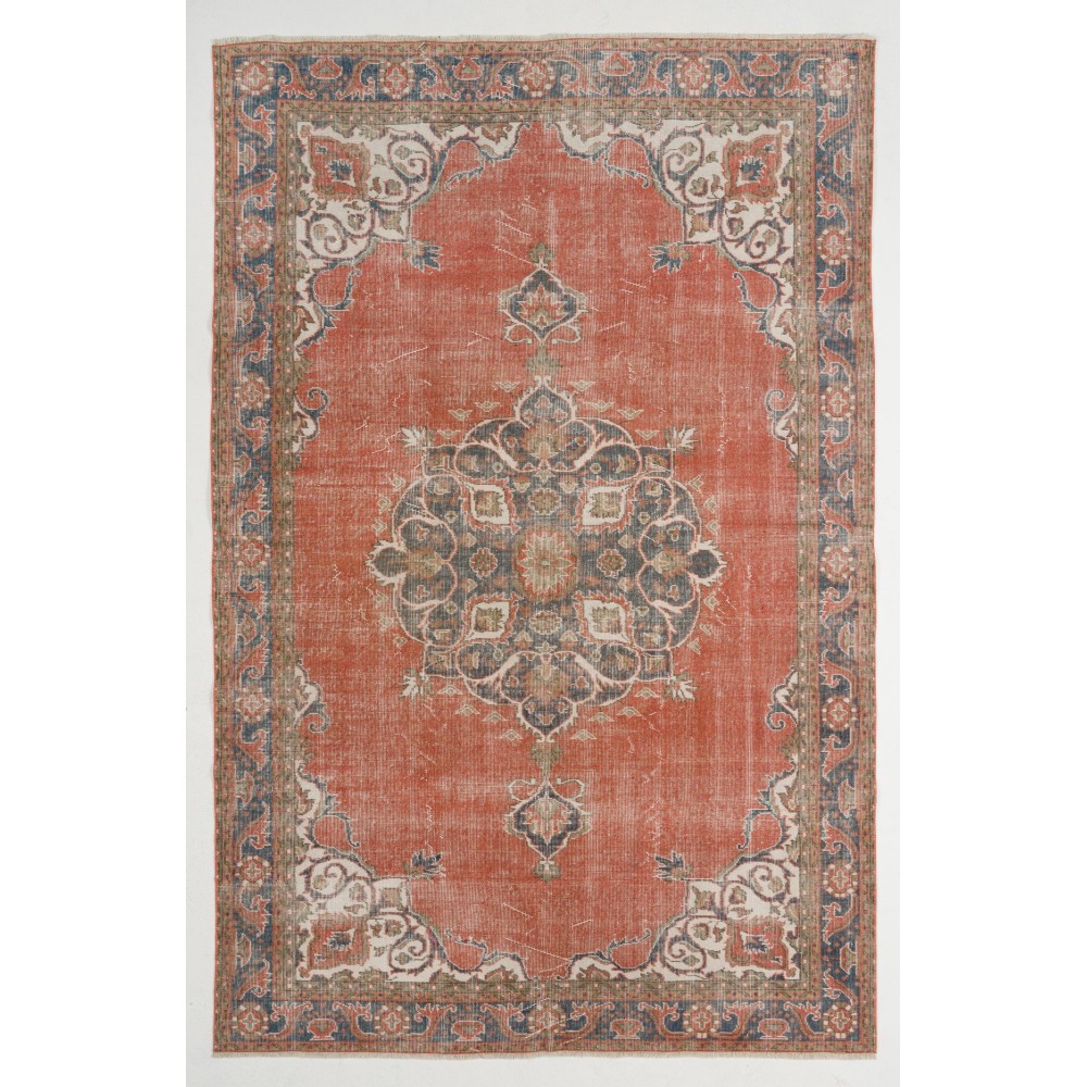Vintage Handmade Turkish Oushak Rug