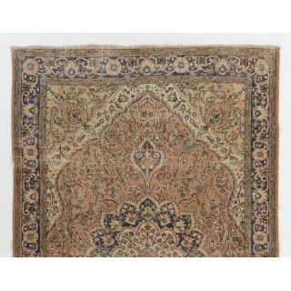 One-of-a-Kind Handmade Vintage Turkish Oushak Rug in Faded Rose One-of-a-Kind Handmade Vintage Turkish Oushak Rug in Faded Rose