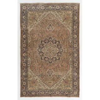 One-of-a-Kind Handmade Vintage Turkish Oushak Rug in Faded Rose