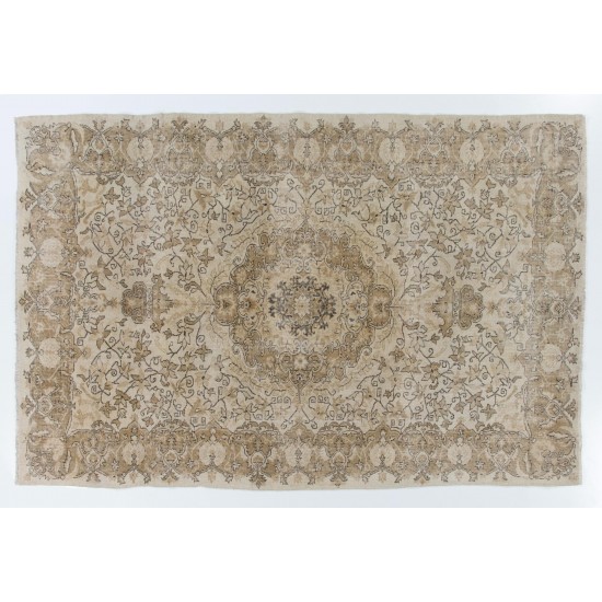 1960s Handmade Turkish Oushak Medallion Design Wool Area Rug 1960s Handmade Turkish Oushak Medallion Design Wool Area Rug