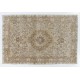 1960s Handmade Turkish Oushak Medallion Design Wool Area Rug 1960s Handmade Turkish Oushak Medallion Design Wool Area Rug