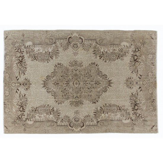 1950s Hand-Knotted Turkish Oushak Area Rug 1950s Hand-Knotted Turkish Oushak Area Rug