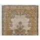 Fine Vintage Handmade Turkish Rug in Light Gray, Brown, Rust and Beige Colors.