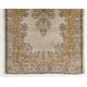 Fine Vintage Handmade Turkish Rug in Light Gray, Brown, Rust and Beige Colors.