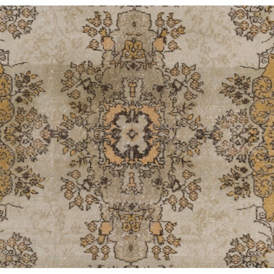 Fine Vintage Turkish Rug in Light Gray, Brown, Rust and Beige Colors. Fine Vintage Turkish Rug in Light Gray, Brown, Rust and Beige Colors.