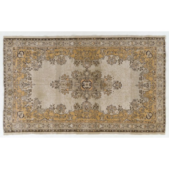 Fine Vintage Turkish Rug in Light Gray, Brown, Rust and Beige Colors. Fine Vintage Turkish Rug in Light Gray, Brown, Rust and Beige Colors.