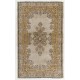 Fine Vintage Handmade Turkish Rug in Light Gray, Brown, Rust and Beige Colors.
