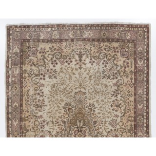 One of a Kind Vintage Anatolian Oushak Rug. Hand-Knotted Wool Carpet One of a Kind Vintage Anatolian Oushak Rug. Hand-Knotted Wool Carpet