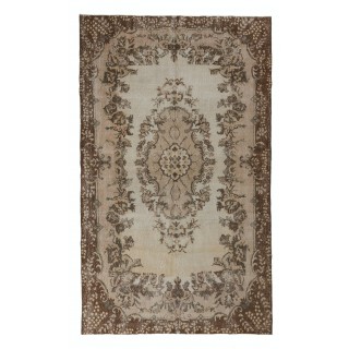 Handmade Vintage Area Rug Made in Turkey, Ca 1960, Authentic Floor Covering