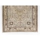 Hand Knotted Vintage Medallion Design Anatolian Rug in Neutral Colors