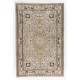 Hand Knotted Vintage Medallion Design Anatolian Rug in Neutral Colors