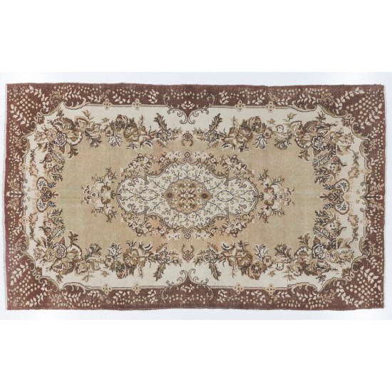 Hand-Knotted Vintage Garden Design Anatolian Rug Hand-Knotted Vintage Garden Design Anatolian Rug