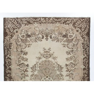 Vintage Hand-knotted Medallion Design Turkish Wool Area Rug in Beige and Brown for Rustic, Country & Farmhouse Decor Vintage Hand-knotted Medallion Design Turkish Wool Area Rug in Beige and Brown for Rustic, Country & Farmhouse Decor