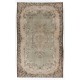 Vintage Anatolian Oushak Rug with Floral Medallion Design. Hand-Knotted Wool Carpet